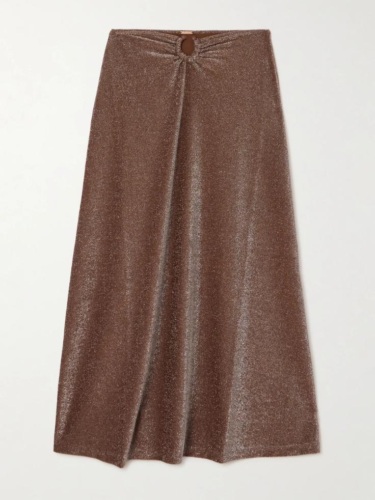 요한나오르티츠 스커트 JOHANNA ORTIZ Rainstorm metallic stretch recycled-jersey maxi skirt 1647597338434086