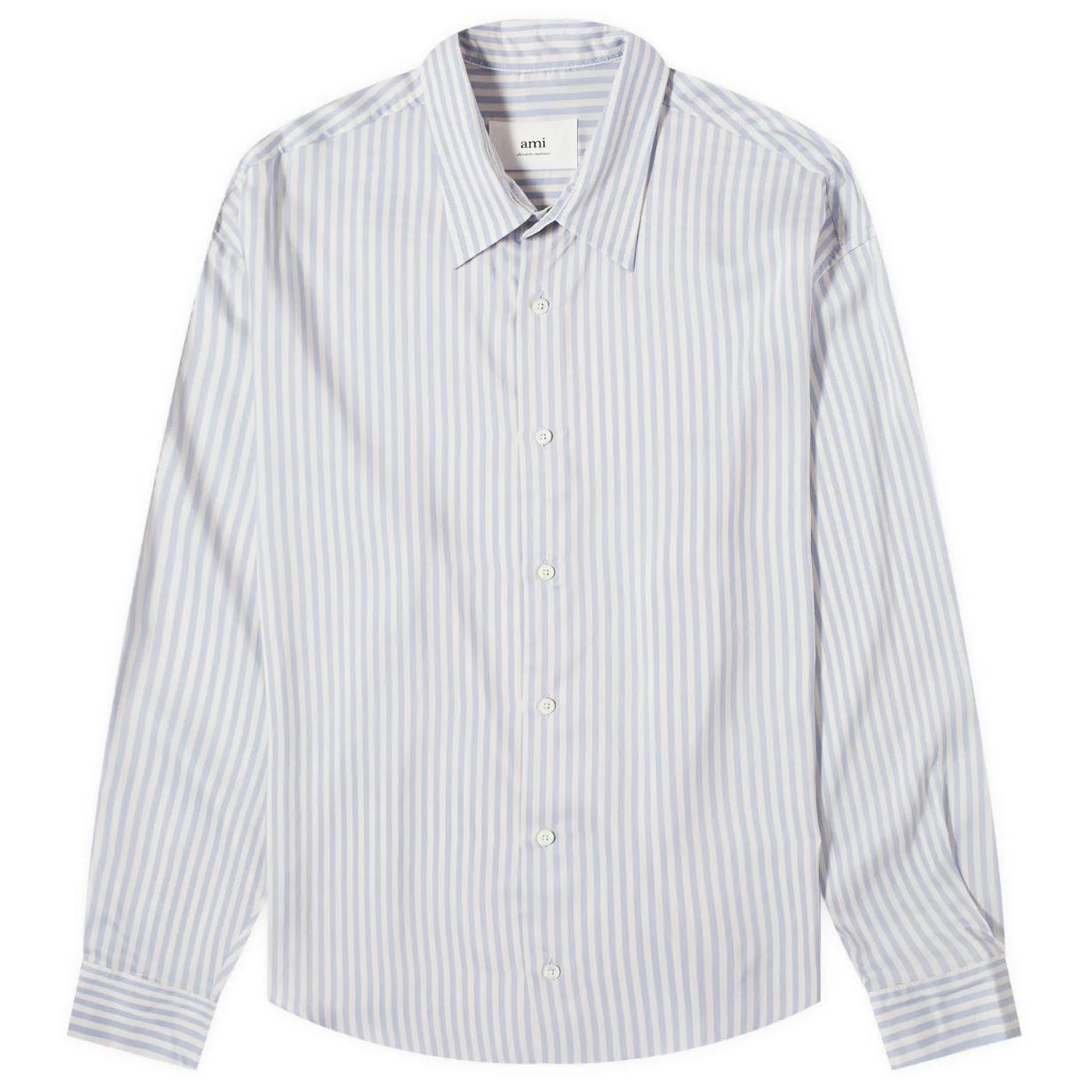 아미 셔츠 AMI Paris Boxy Stripe Shirt USH126-VI0015-195