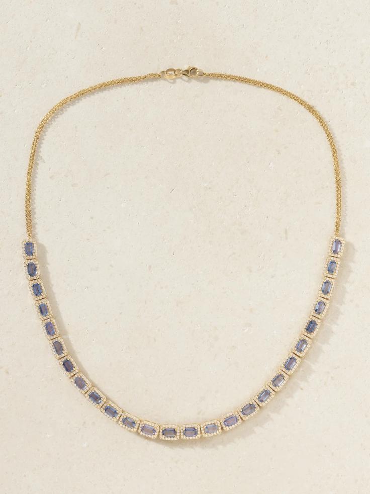 JIA JIA 14-karat gold, sapphire and diamond necklace 1647597337397153