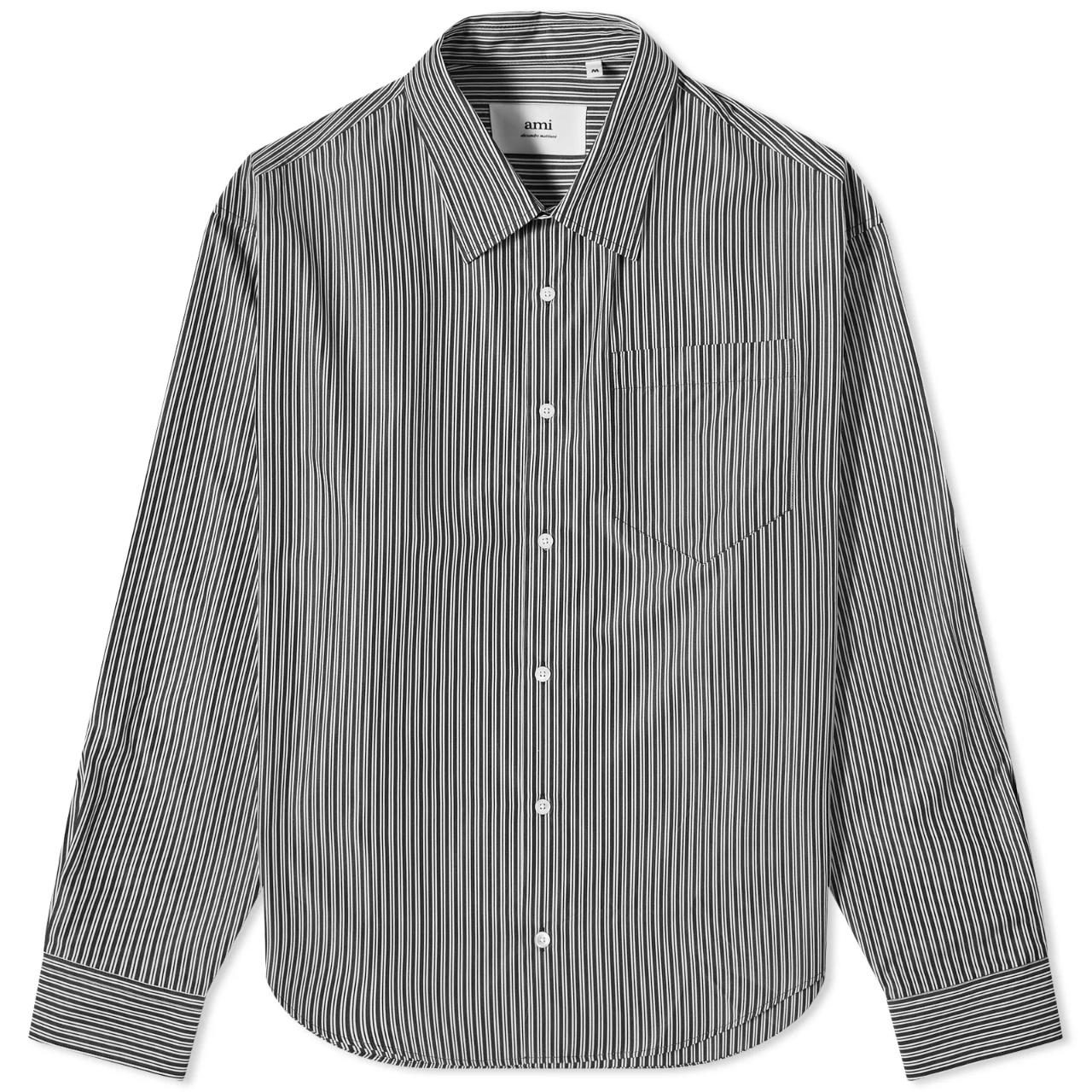 아미 셔츠 AMI Paris Stripe Boxy Shirt USH116-CO0066-0013