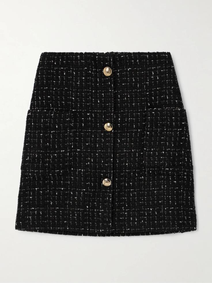 애니빙 미니스커트 ANINE BING Mateo embellished metallic tweed mini skirt 1647597340066408