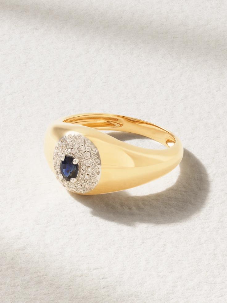 YVONNE LÉON 18-karat gold, diamond and sapphire ring 1647597334486453