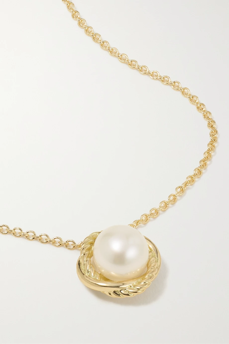 DAVID YURMAN Infinity 18-karat gold pearl necklace 33258524072162671