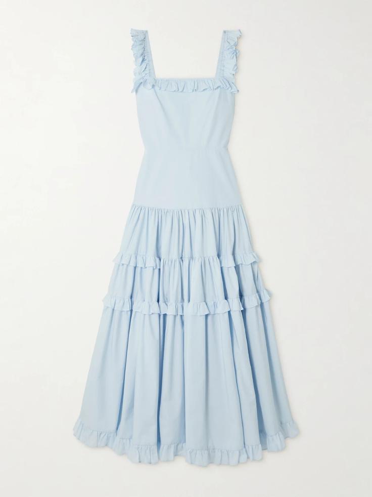 몰리고다드 원피스 MOLLY GODDARD Maggie open-back ruffled tiered cotton maxi dress 1647597337495633